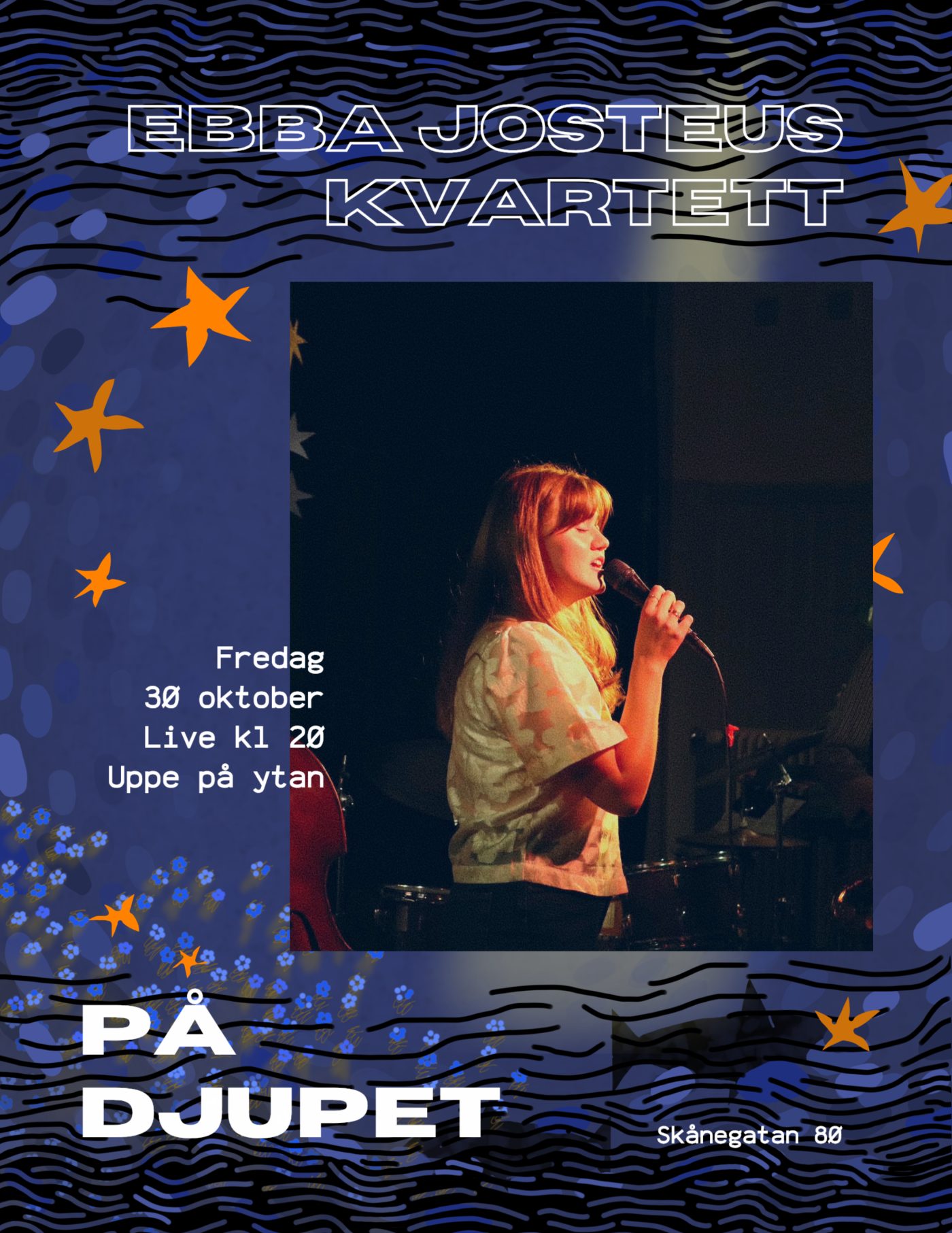 Ebba Josteus Kvartett live at Glupsk, Stockholm 30 Oct 2026 — gig poster