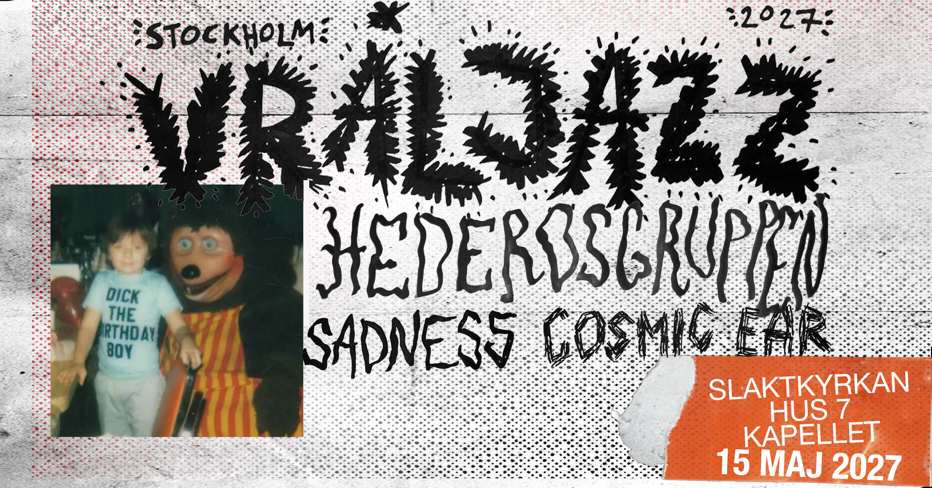 Stockholm Vråljazz 2027 live at Hus 7, Slakthusen, Stockholm 15 May 2027 — gig poster